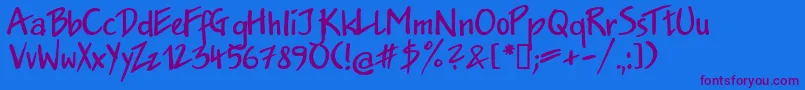 Jakob.KzBold Font – Purple Fonts on Blue Background
