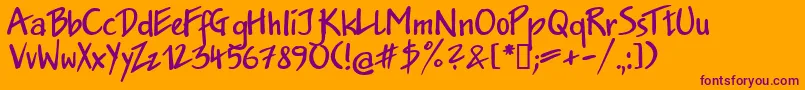 Jakob.KzBold Font – Purple Fonts on Orange Background