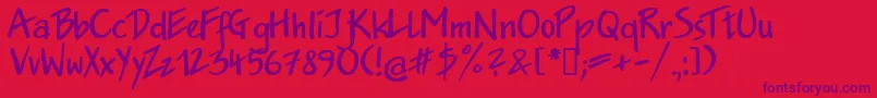 Jakob.KzBold Font – Purple Fonts on Red Background