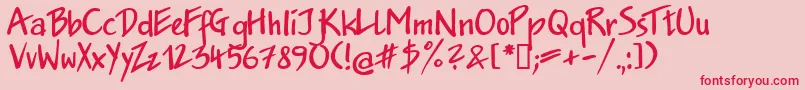 Jakob.KzBold Font – Red Fonts on Pink Background