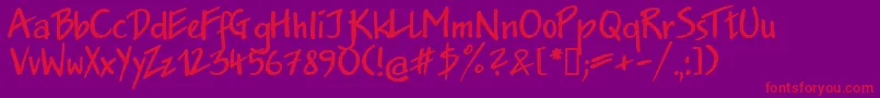 Jakob.KzBold Font – Red Fonts on Purple Background