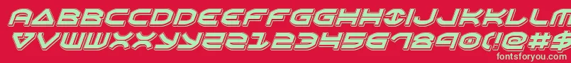 Oberonpunchital Font – Green Fonts on Red Background