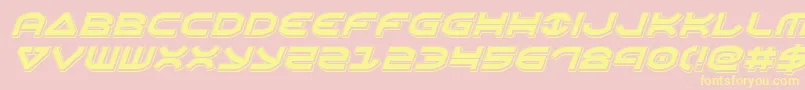 Oberonpunchital-Schriftart – Gelbe Schriften auf rosa Hintergrund