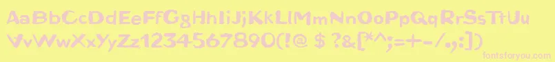 BrutaWoodcut Font – Pink Fonts on Yellow Background
