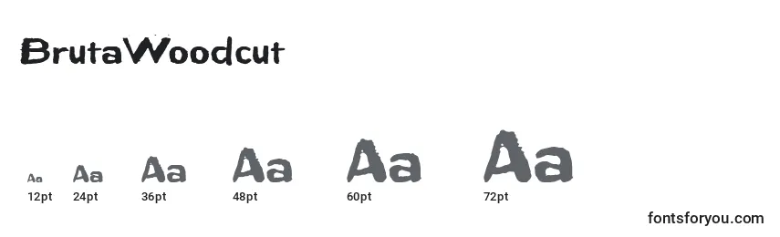 Größen der Schriftart BrutaWoodcut (52037)