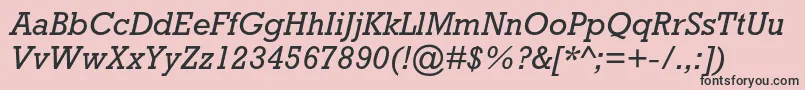 RockwellstdItalic Font – Black Fonts on Pink Background