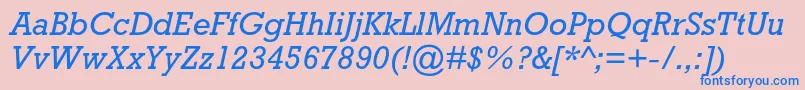 RockwellstdItalic Font – Blue Fonts on Pink Background