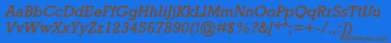 RockwellstdItalic Font – Brown Fonts on Blue Background