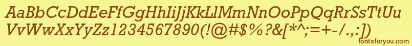 RockwellstdItalic Font – Brown Fonts on Yellow Background