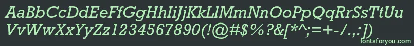 フォントRockwellstdItalic – 黒い背景に緑の文字