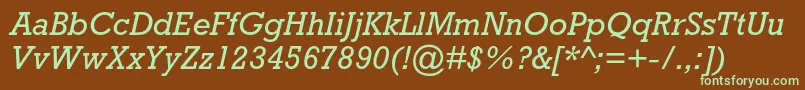 RockwellstdItalic-fontti – vihreät fontit ruskealla taustalla