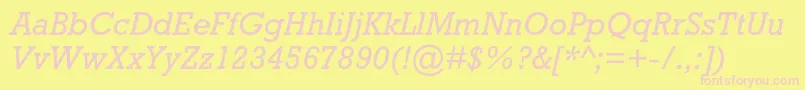 RockwellstdItalic Font – Pink Fonts on Yellow Background