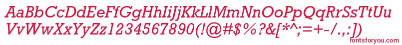 RockwellstdItalic Font – Red Fonts on White Background