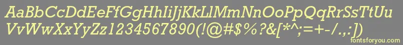RockwellstdItalic-fontti – keltaiset fontit harmaalla taustalla