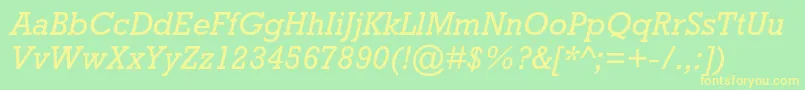 RockwellstdItalic Font – Yellow Fonts on Green Background