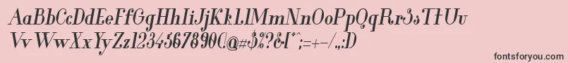 フォントGlamor Boldcondenseditalic – ピンクの背景に黒い文字