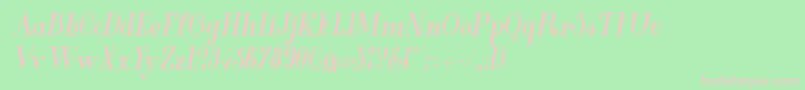 Glamor Boldcondenseditalic Font – Pink Fonts on Green Background