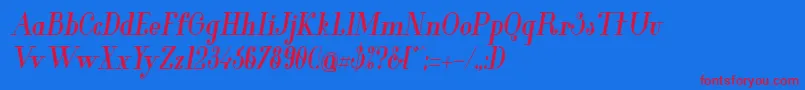 Glamor Boldcondenseditalic Font – Red Fonts on Blue Background