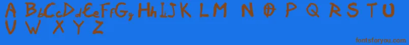 Vaudoorf Font – Brown Fonts on Blue Background