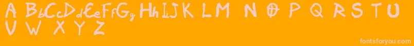 Vaudoorf Font – Pink Fonts on Orange Background