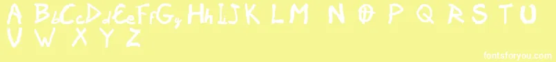Vaudoorf Font – White Fonts on Yellow Background