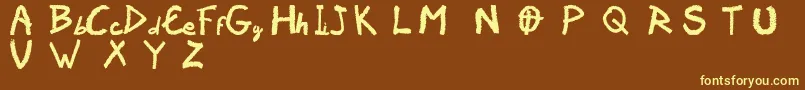 Vaudoorf Font – Yellow Fonts on Brown Background