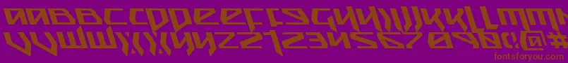 Snubfighterl-Schriftart – Braune Schriften auf violettem Hintergrund