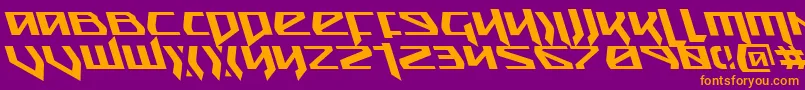 Snubfighterl-Schriftart – Orangefarbene Schriften auf violettem Hintergrund