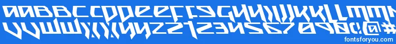 フォントSnubfighterl – 青い背景に白い文字