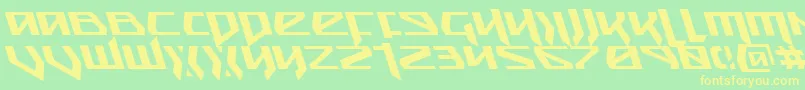 Fonte Snubfighterl – fontes amarelas em um fundo verde