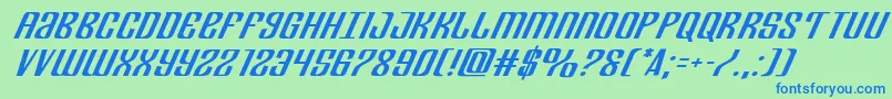 Departmenthexpandital Font – Blue Fonts on Green Background