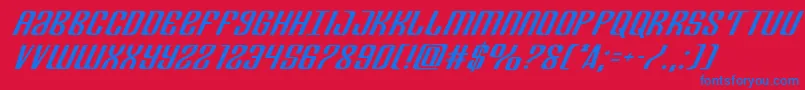 Departmenthexpandital Font – Blue Fonts on Red Background