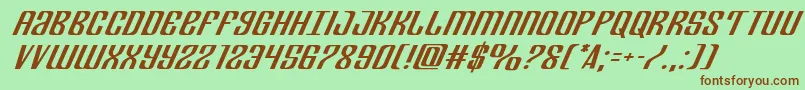 Departmenthexpandital Font – Brown Fonts on Green Background