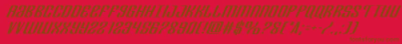 Departmenthexpandital Font – Brown Fonts on Red Background