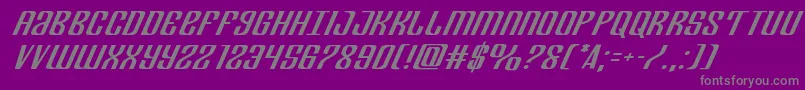 フォントDepartmenthexpandital – 紫の背景に灰色の文字