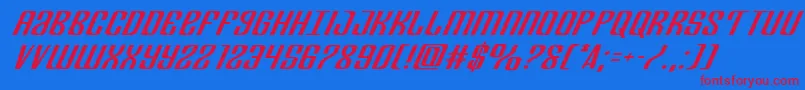 Departmenthexpandital Font – Red Fonts on Blue Background