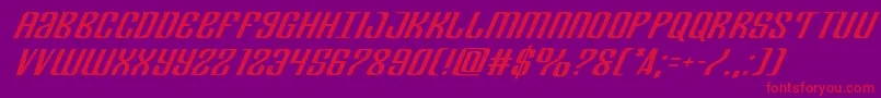 Departmenthexpandital Font – Red Fonts on Purple Background