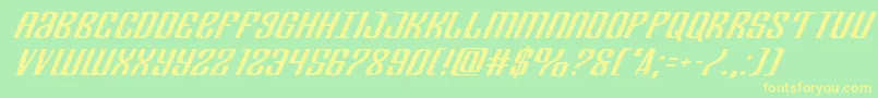 Departmenthexpandital Font – Yellow Fonts on Green Background