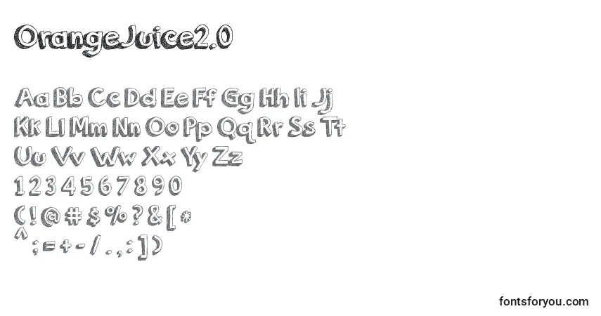 Шрифт OrangeJuice2.0 – алфавит, цифры, специальные символы
