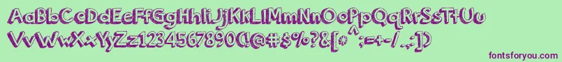 OrangeJuice2.0 Font – Purple Fonts on Green Background