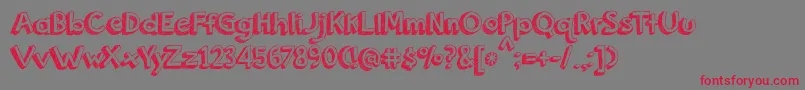 OrangeJuice2.0-Schriftart – Rote Schriften auf grauem Hintergrund