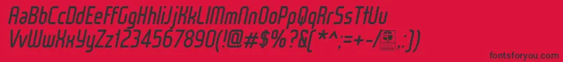 Police WoxModelistItalicDemo – polices noires sur fond rouge