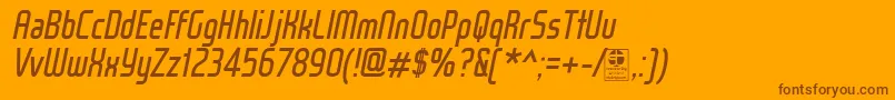 WoxModelistItalicDemo Font – Brown Fonts on Orange Background