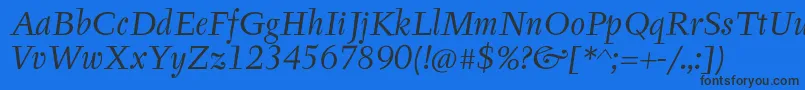 TyfaItcOtItalic Font – Black Fonts on Blue Background
