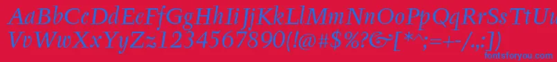 TyfaItcOtItalic Font – Blue Fonts on Red Background