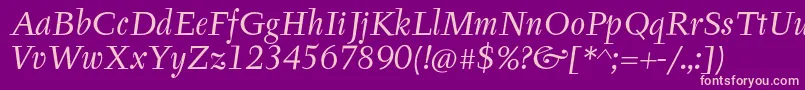 TyfaItcOtItalic Font – Pink Fonts on Purple Background