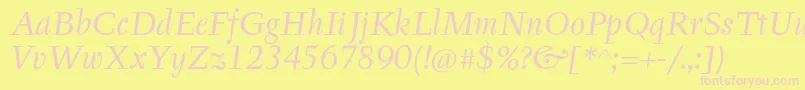 TyfaItcOtItalic Font – Pink Fonts on Yellow Background