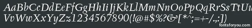 Шрифт TyfaItcOtItalic – белые шрифты на чёрном фоне