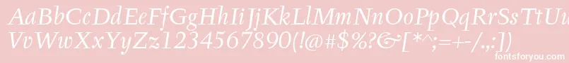 TyfaItcOtItalic Font – White Fonts on Pink Background