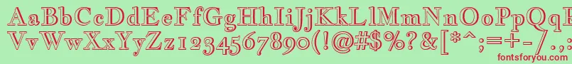 JacquesfrancoisshadowRegular Font – Red Fonts on Green Background